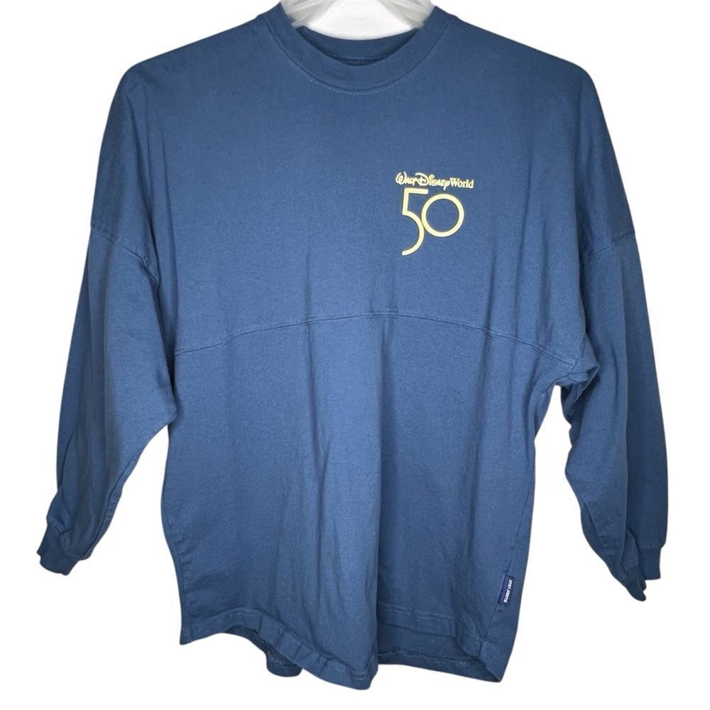 Walt Disney World 50th Anniversary Spirit Blue Pullover Jersey Top Men Sz Small